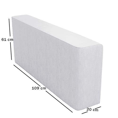 Skagen Studio Anholt — module AR19V, Arm type 19 left. 20 × 109 cm, 61 cm high. Dimensioned drawing.