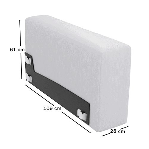 Skagen Studio Anholt — module AR20H, Arm type 20 right. 28 × 109 cm, 61 cm high. Dimensioned drawing.