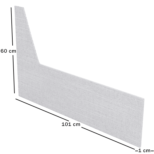 Skagen Studio Anholt — module AR8H, Arm type 08 right. 1 × 101 cm, 60 cm high. Dimensioned drawing.