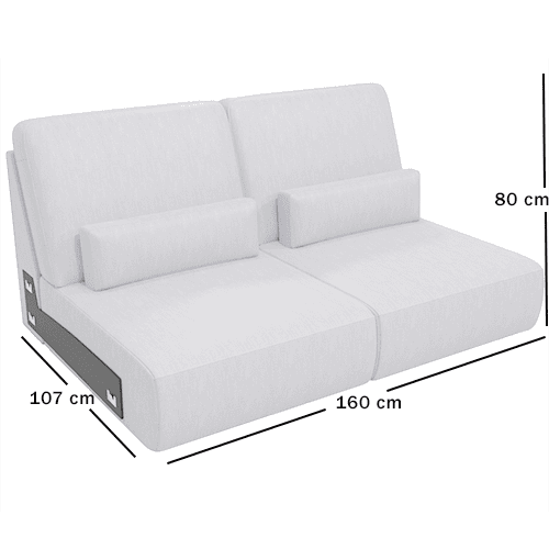 Skagen Studio Anholt — module BO80, 2-person without arms. 160 × 107 cm, 80 cm high. Dimensioned drawing.