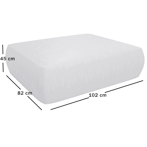 Skagen Studio Anholt — module L100, Pouf. 102 × 82 cm, 45 cm high. Dimensioned drawing.