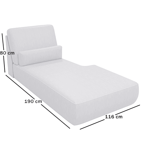 Skagen Studio Anholt — module UO100H, Large chaiselong without arms. 116 × 190 cm, 80 cm high. Dimensioned drawing.