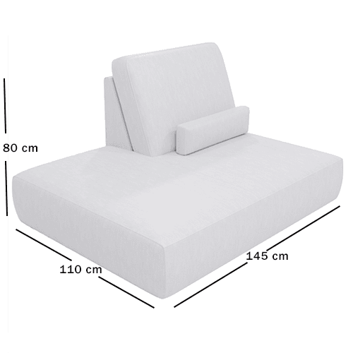 Skagen Studio Anholt — module X80H, Poufend, right. 145 × 110 cm, 80 cm high. Dimensioned drawing.