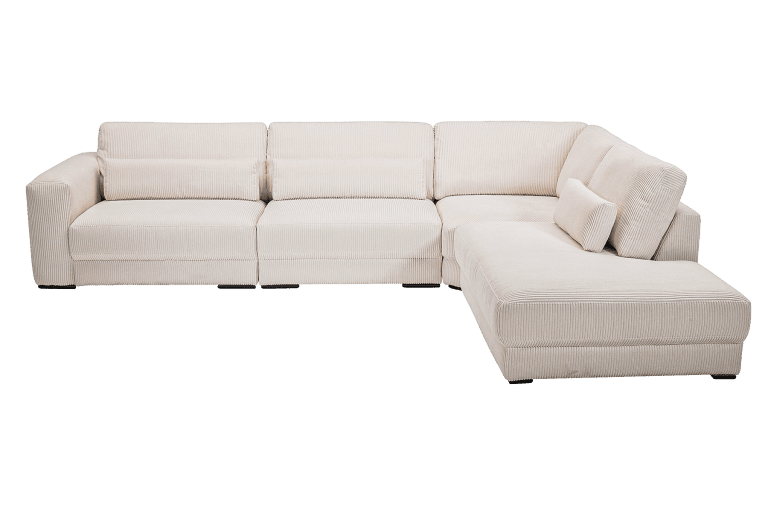 Skagen Studio Egholm sofa in Ribcord Cream fabric.