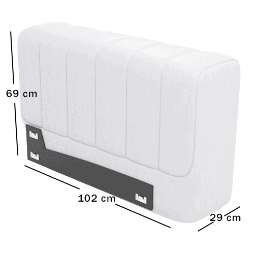 Skagen Studio Funen — module AR3H, Arm type 03 right. 29 × 102 cm, 69 cm high. Dimensioned drawing.