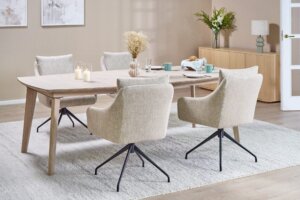 Skagen Studio Rold Armchair in Antwerp Beige fabric.
