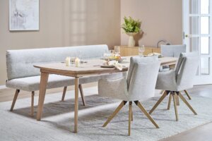 Skagen Studio Riis Armchair in Queen Sand fabric.
