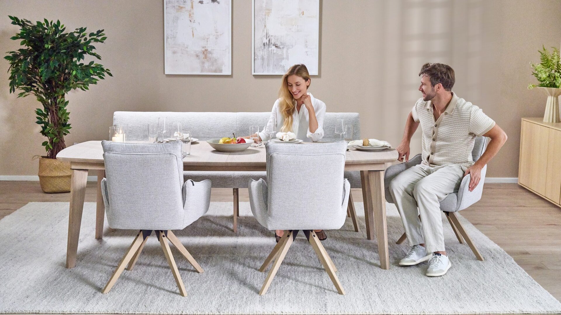 Skagen Studio Riis Armchair in Queen Sand fabric.